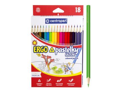 Pastelky CENTROPEN trojhranné 18 barev