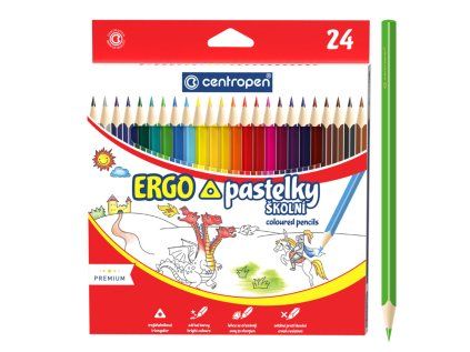 Pastelky CENTROPEN trojhranné 24 barev