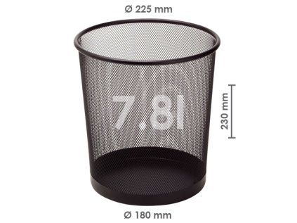 kos drateny na odpadky cerny 7 8l