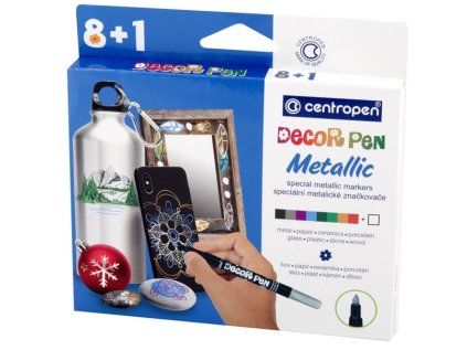 Popisovač Centropen 2737/8+1 Decorpen metallic