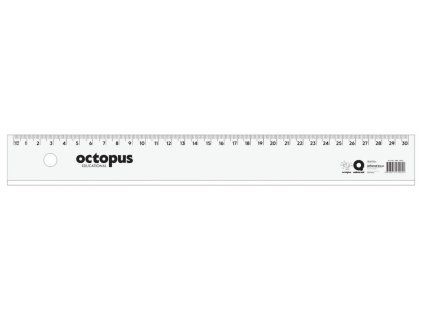 Pravítko 30 cm OCTOPUS transparentní