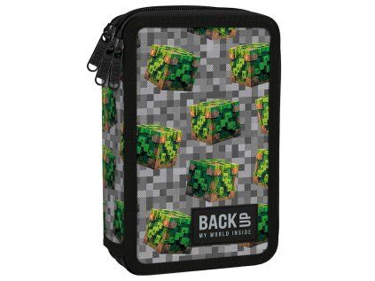 Penál 3 zipy vybavený - Pixel Blocks