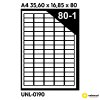 Samolepicí etikety A4 35,6 x 16,85 x 80, 100 listů