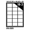 Samolepicí etikety A4 63,5 x 46,6 x 18, 100 listů