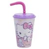 Kelímek plastový s brčkem 430 ml Hello Kitty