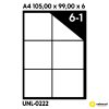 Samolepicí etikety A4 105 x 99 x 6, 100 listů