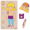 Goki Dřevěné puzzle Lidské tělo - holka
