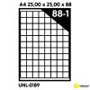 Samolepicí etikety A4 25 x 25 x 88, 100 listů