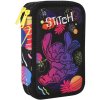 Penál 2 zipy Jumper Lilo a Stitch black - vybavený