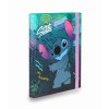 Desky na sešity A5 s širokou gumou - Stitch blue vzor 3