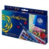 sada akvarelovych farieb astra art hobby 36 farieb vodny stetec paletka 602124006