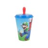 plastovy pohar s vrchnakom a slamkou super mario 430ml 21430