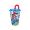 plastovy pohar s vrchnakom a slamkou super mario 430ml 21430