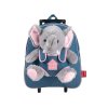 detsky denimovy batoh na kolieskach s odnimatelnou hrackou perletti toys slonik 13033