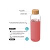 quokka flow sklenena flasa so silikonovym povrchom pink botanical 660ml 40006