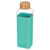 quokka storm sklenena flasa so silikonovym povrchom teal 700ml 40024