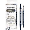 sada popisovacov na kaligrafiu a ilustracie monami color twin brush grey set 6ks