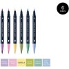 sada popisovacov na kaligrafiu a ilustracie monami color twin brush pastel set 6ks