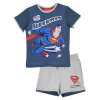 KOMPLET TRIČKO A KRAŤASY SUPERMAN er 1495 tm. modro - šedý (Velikost 3)