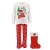 KOMPLET PYŽAMO + PUNČOCHA CARS vánoce hu 2125 krémovo - červené (Velikost 3)