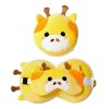 CESTOVNÍ POLŠTÁŘ S MASKOU NA OČI ŽIRAFA Puc cus252 žlutý (Velikost uni)