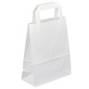 Papírová taška bílá 18x8x22 s plochým uchem Topcraft