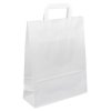Papírová taška bílá 26x10x33 s plochým uchem Topcraft