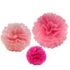Ozdobné papírové květiny, růžové, sada 3 ks