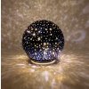 Skleněná svítící koule s časovačem průměr 15cm modrá (na 3 baterie AA)