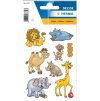 Samolepky ZOO zvířata. Obsah 3 listy / 24 samolepek