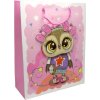 Taška dárková L 26x32x10 cm dětské motivy sovičky