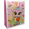 Taška dárková L 26x32x10 cm dětské motivy sovičky