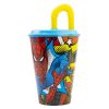 Kelímek plastový s brčkem 430 ml Spiderman
