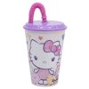 Kelímek plastový s brčkem 430 ml Hello Kitty