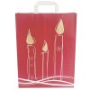Vánoční taška Vánoční svíčky, červená, 22x10,5x28, plochá ucha