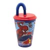 Plastový kelímek s brčkem a víčkem SPIDERMAN - objem 430ml