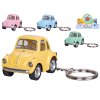 Přívěsek na klíče 5cm Volkswagen Beetle kov, zpětný chod, 4barvy