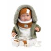 Llorens 84465 NEW BORN - realistická panenka miminko se zvuky a měkkým látkovým tělem-44cm
