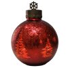 Skleněná svítící MAXI koule s časovačem průměr 20 cm červená