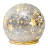 Skleněná svítící koule s časovačem průměr 10 cm stříbrná