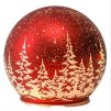 Skleněná svítící koule s časovačem průměr 10 cm červená