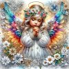 Diamantový obrázek - Andělíček s duhovými křídly 30x40cm