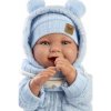 Llorens 84479 NEW BORN - realistická panenka miminko se zvuky a měkkým látkovým tělem 44cm