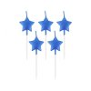 Dortové svíčky pikery - hvězdičky modré 5 ks