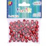 Korálky plastové červené 60 ks mix velikosti