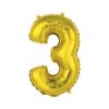 GD balónek fóliový 35cm "3" zlatá