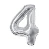 narozeninovy balonek stribrny 40 100 cm cislo 4