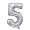 narozeninovy balonek stribrny 40 100 cm cislo 5