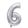 narozeninovy balonek stribrny 40 100 cm cislo 6
