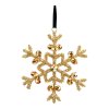 vanocni ozdoba zlata snehova vlocka prumer 13 cm kov sklo